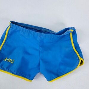 American Girl Doll Blue Yellow Trim Athletic Shorts AG Logo
